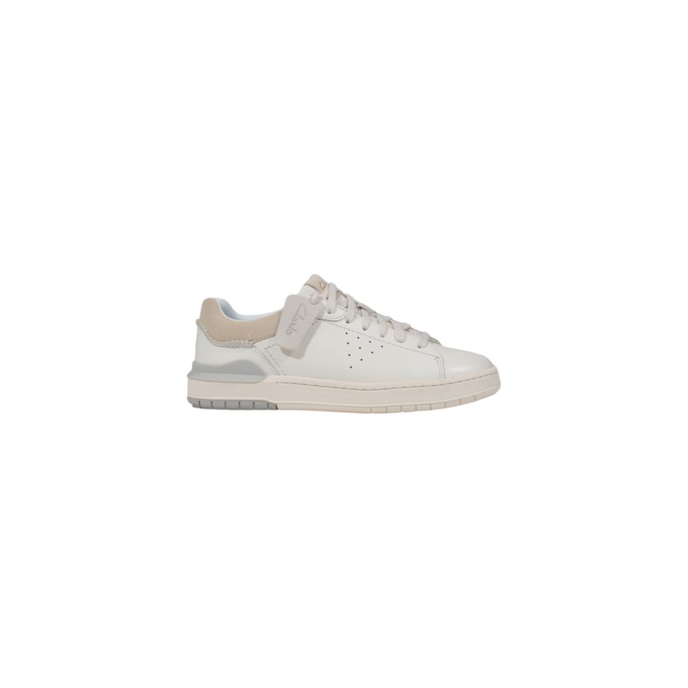 Clarks White Leather Low Top Sneakers Clarks