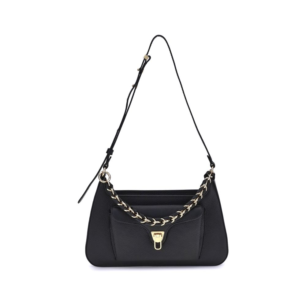 Coccinelle Black Calf Leather Bos Taurus Shoulder Bag Coccinelle