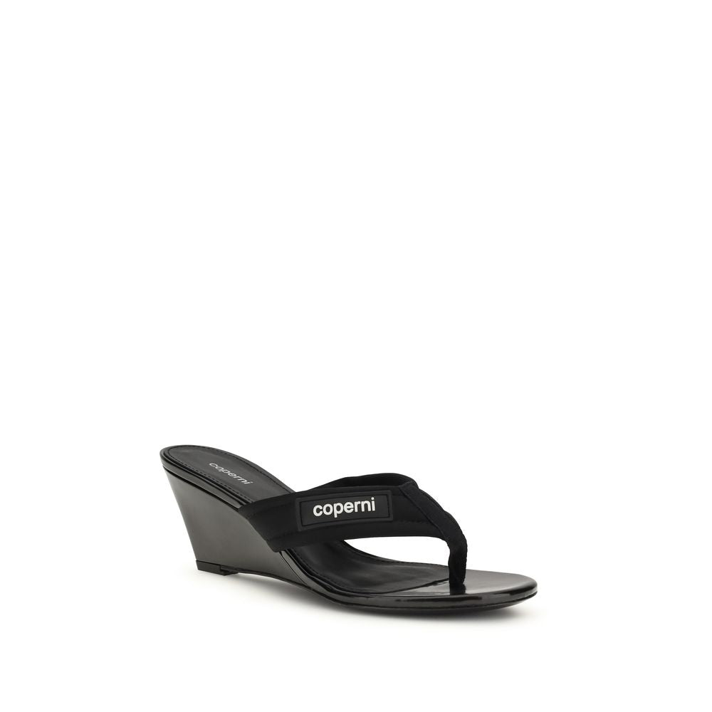 Coperni Black Polyamide Wedge Sandals 1728,72470364320,Black,Coperni,EU37/US7,EU38/US8,EU39/US9,EU40/US10,EU41/US11,New with tags,Sandals - Shoes,Shoes,Wedges - Sandals - Shoes,Women
