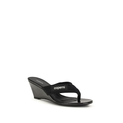 Coperni Black Polyamide Wedge Sandals 1728,72470364320,Black,Coperni,EU37/US7,EU38/US8,EU39/US9,EU40/US10,EU41/US11,New with tags,Sandals - Shoes,Shoes,Wedges - Sandals - Shoes,Women