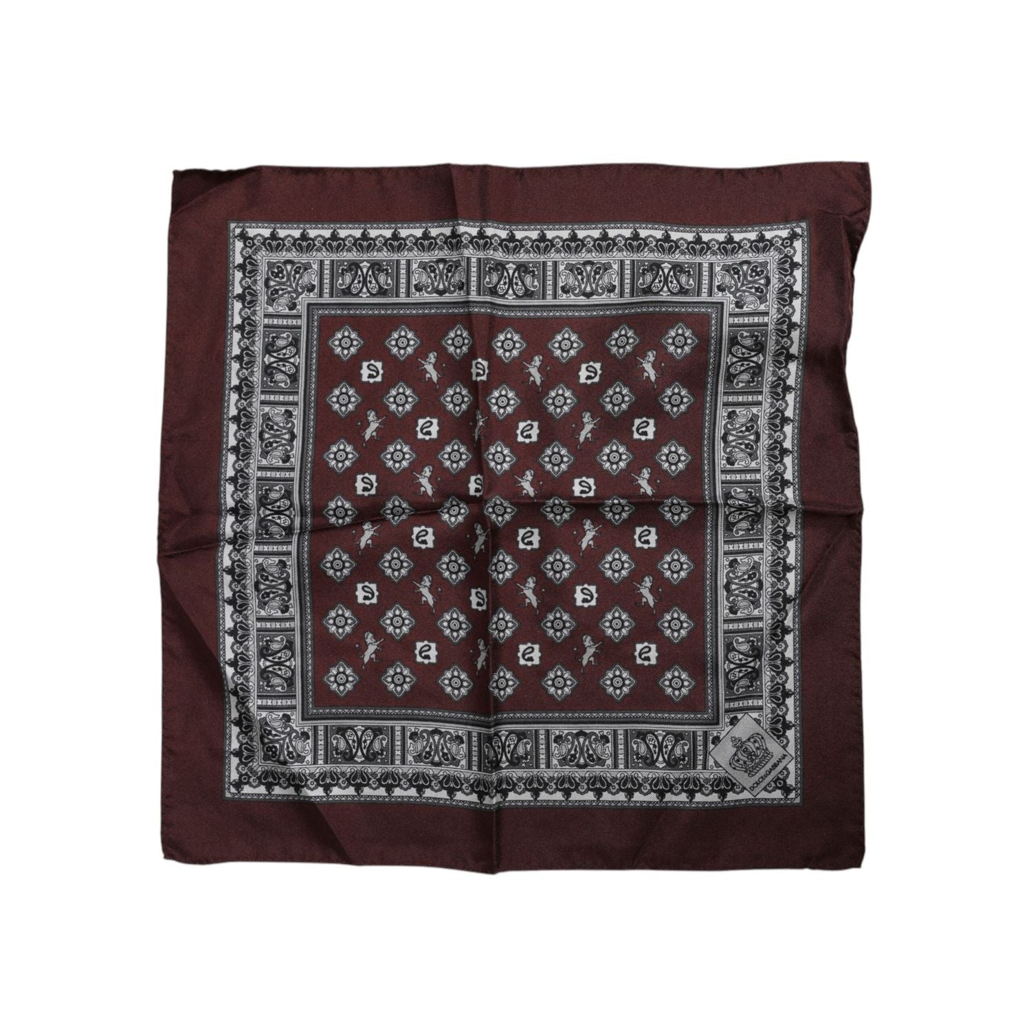 Dolce & Gabbana Bordeaux Bandana Silk Square Handkerchief Scarf