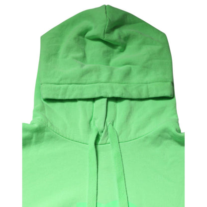 Dolce & Gabbana Green Cotton DG Logo Print Hooded Sweater