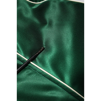 Dolce & Gabbana Green Floral DG Logo Full Zip Bomber Jacket