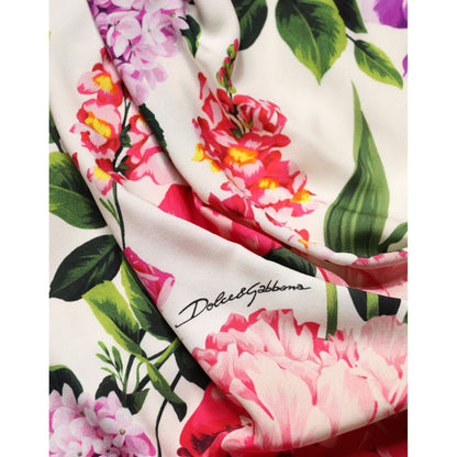 Dolce & Gabbana Multicolor Floral Ruched Silk Charmeuse Mini Dress