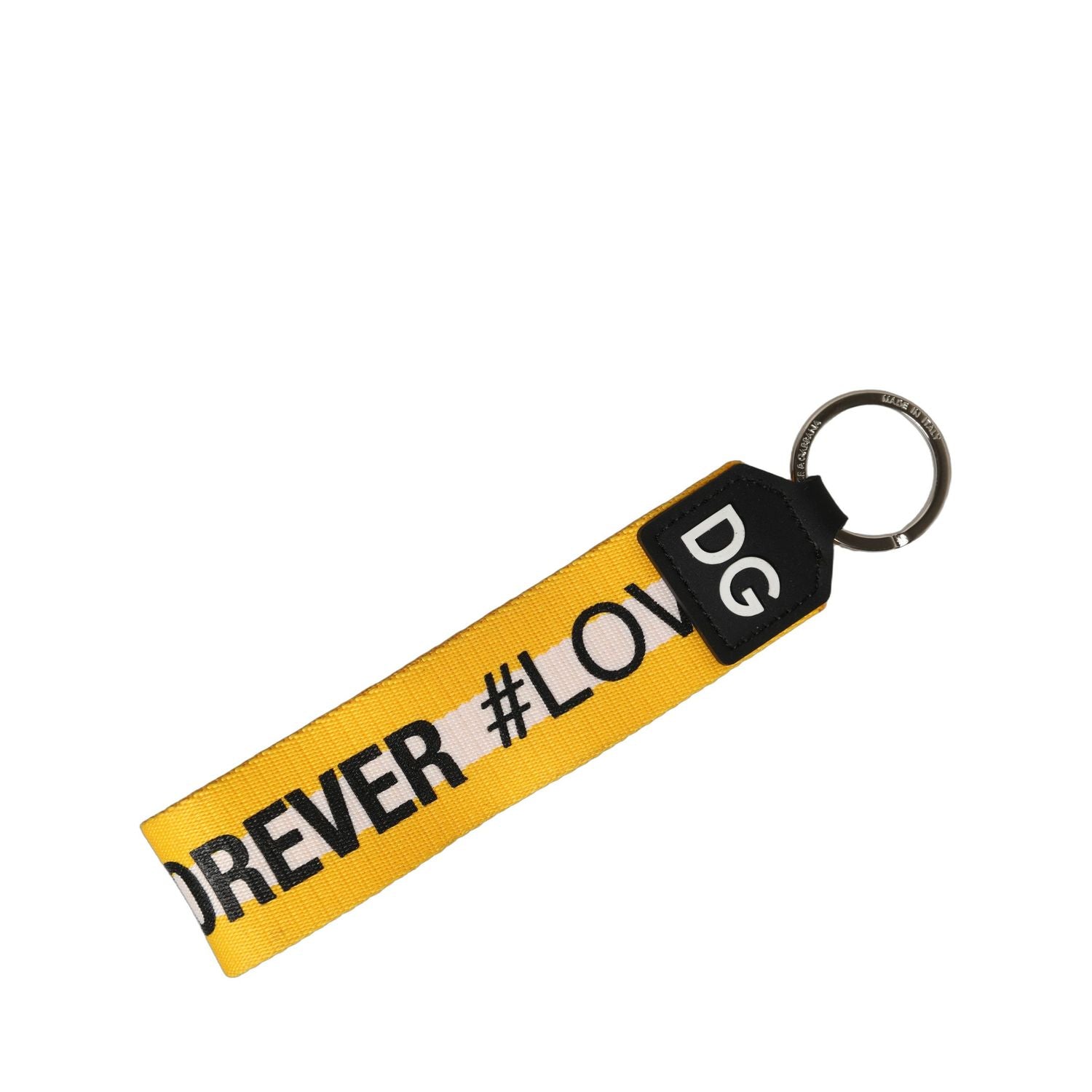 Dolce & Gabbana Multicolor Logo Polyester Brass Holder Keychain Keyring