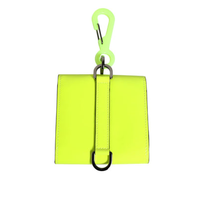 Dolce & Gabbana Yellow Green Bifold DG Logo Neck Strap Cardholder Wallet