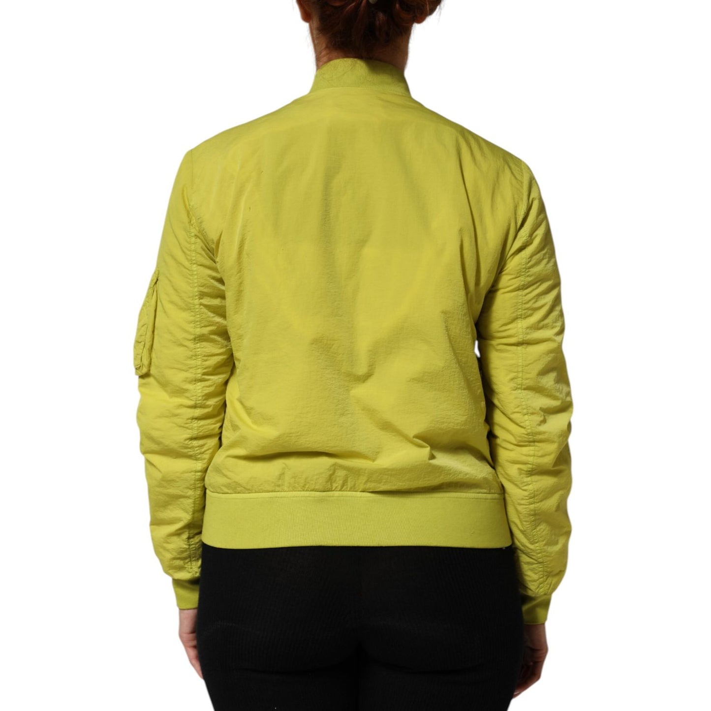Dondup Yellow Polyamide Zipper Bomber Women’s Jacket
