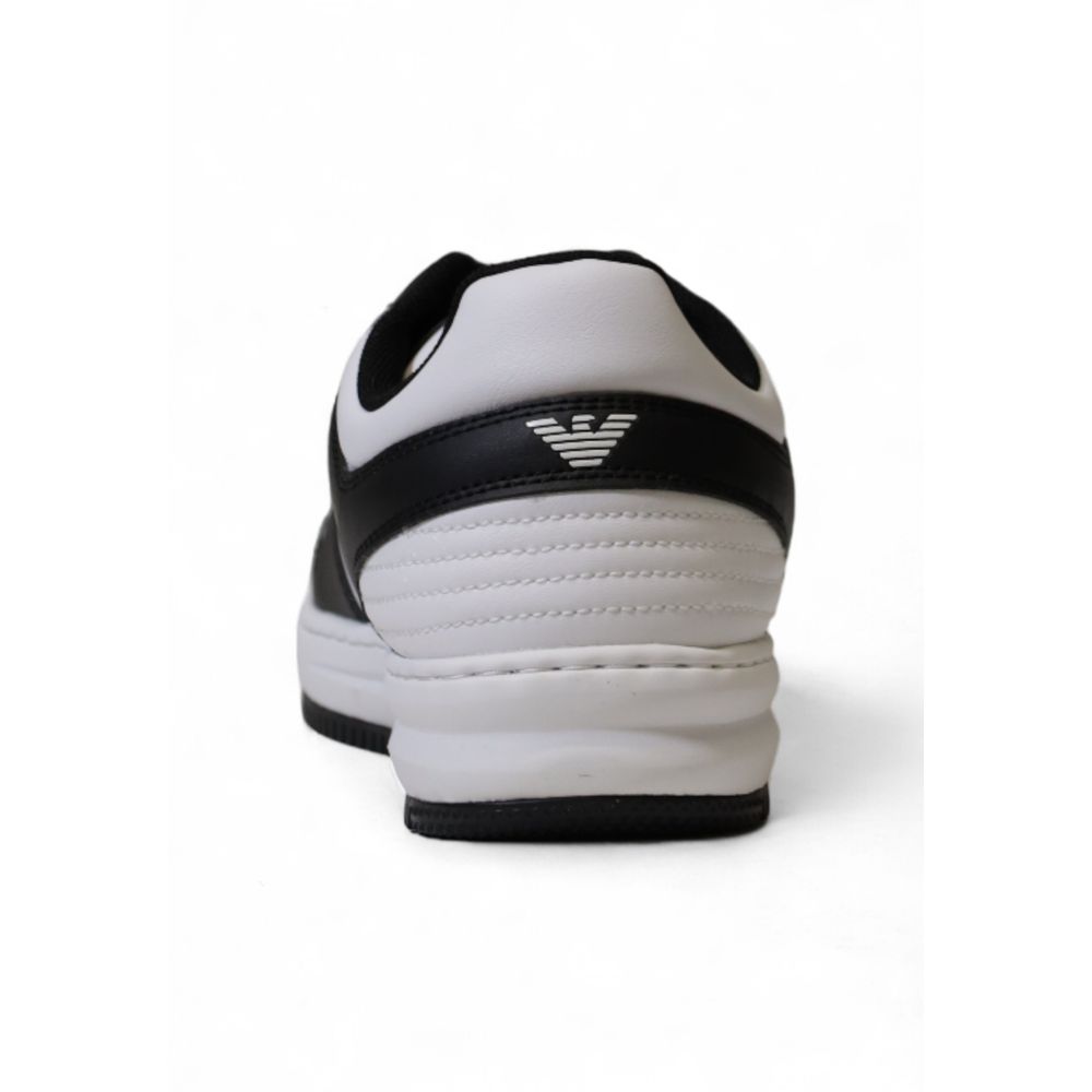 EA7 Emporio Armani Black And White Polyester Athletic Sneakers