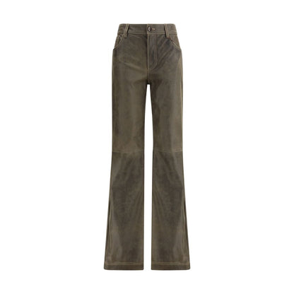 Etro Brown Leather Pants Etro