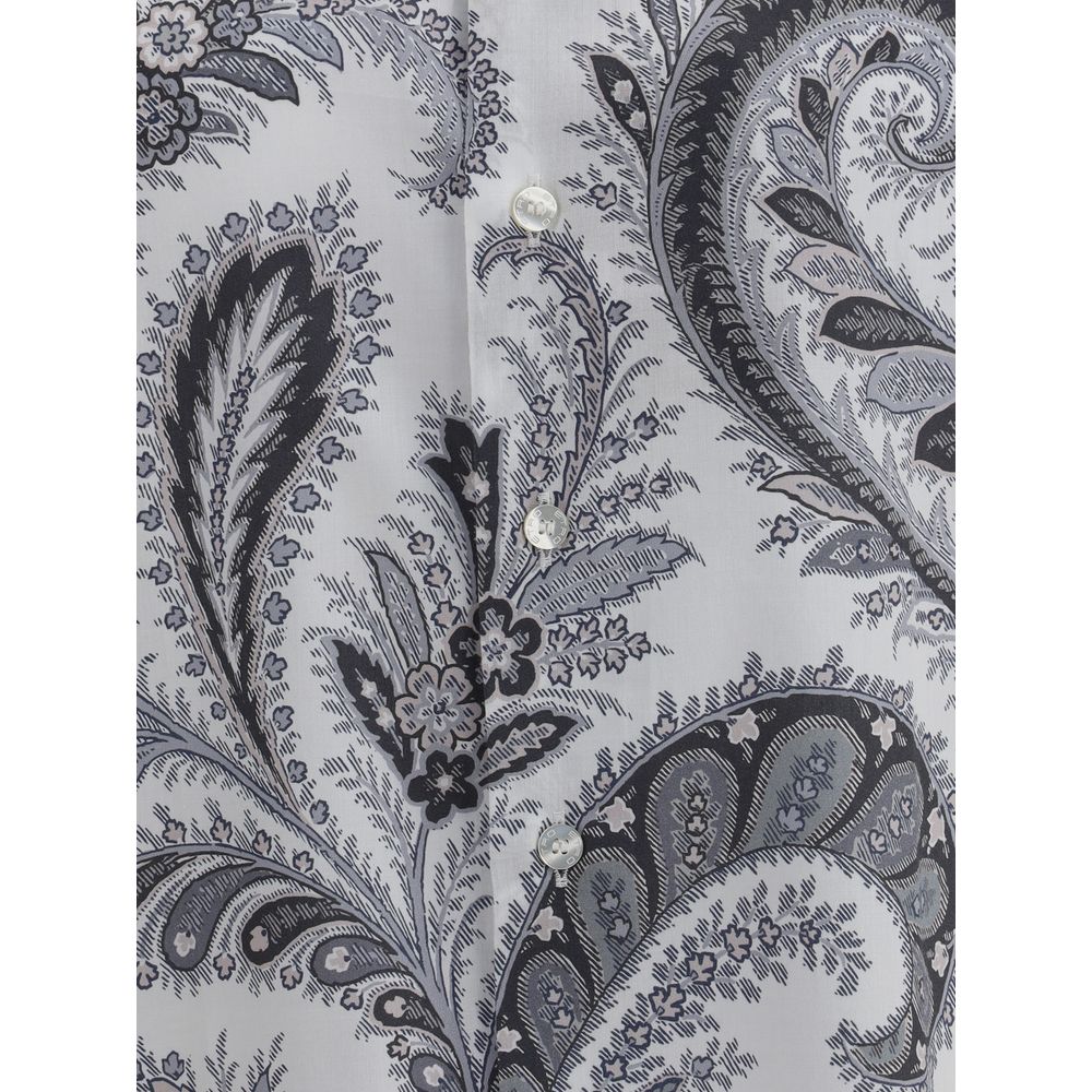 Etro Gray Cotton Pattern Shirt Etro