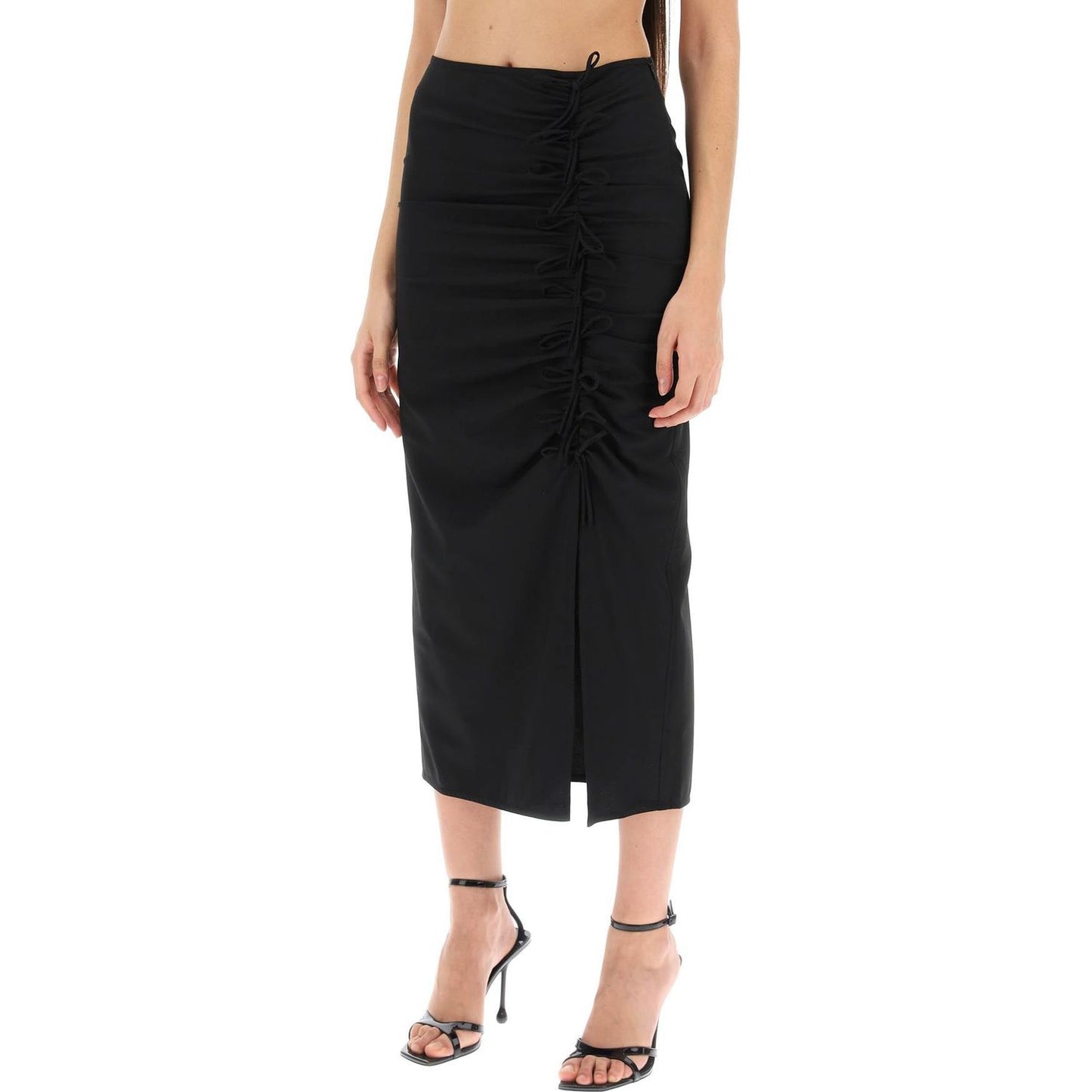 Ganni midi skirt with ornamental bows Skirts Ganni