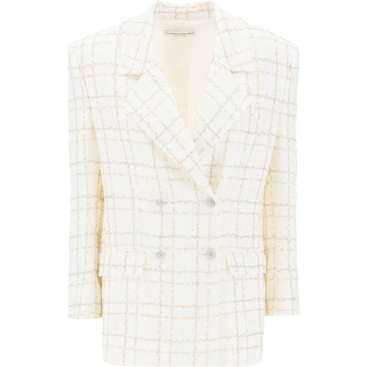 Alessandra Rich oversized tweed jacket with plaid pattern Jackets Alessandra Rich