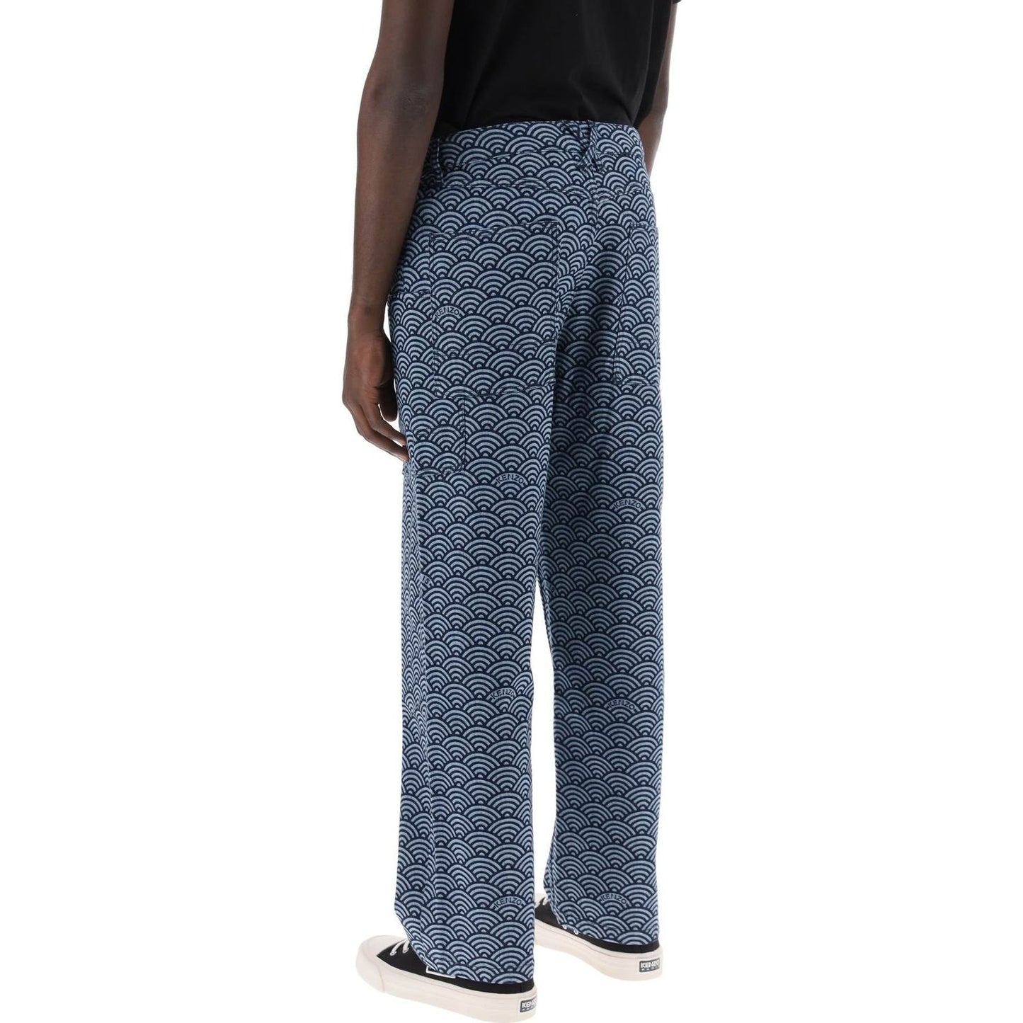 Kenzo monkey workwear jeans with seigaiha print Jeans Kenzo