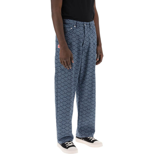 Kenzo monkey workwear jeans with seigaiha print Jeans Kenzo