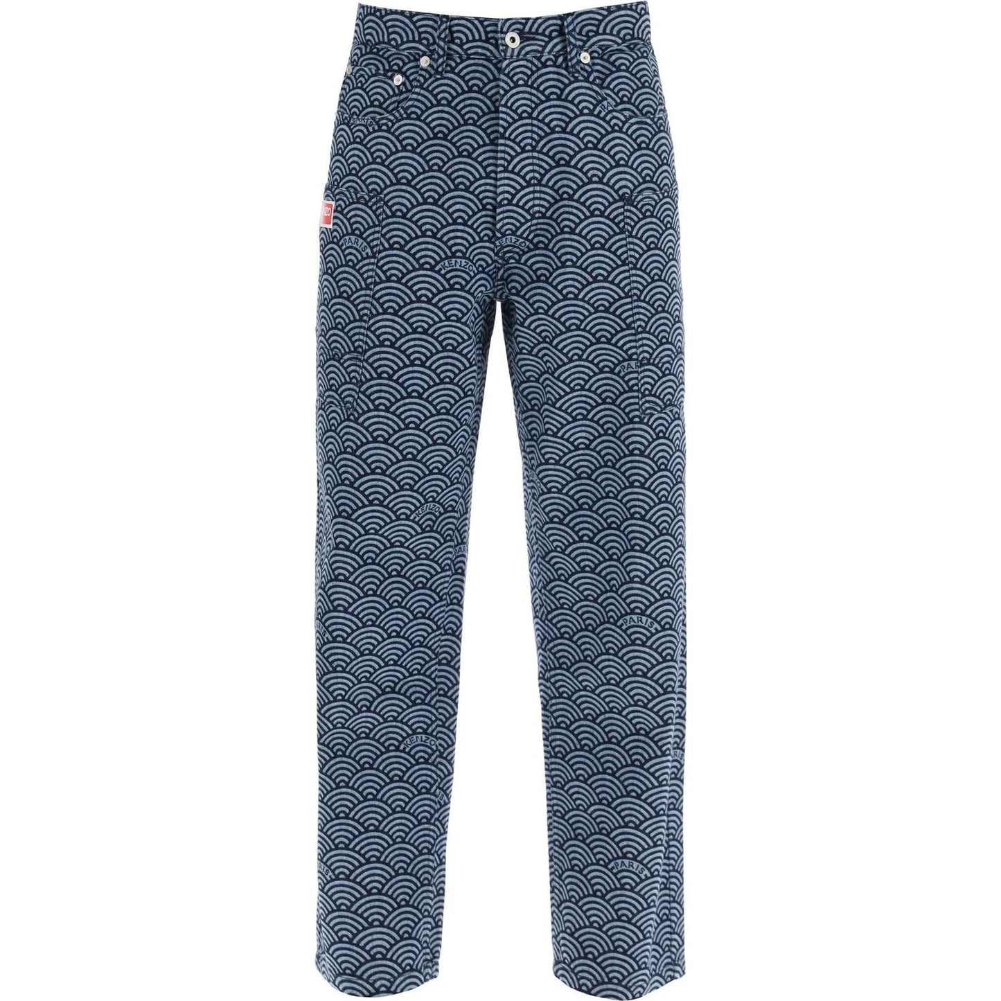 Kenzo monkey workwear jeans with seigaiha print Jeans Kenzo