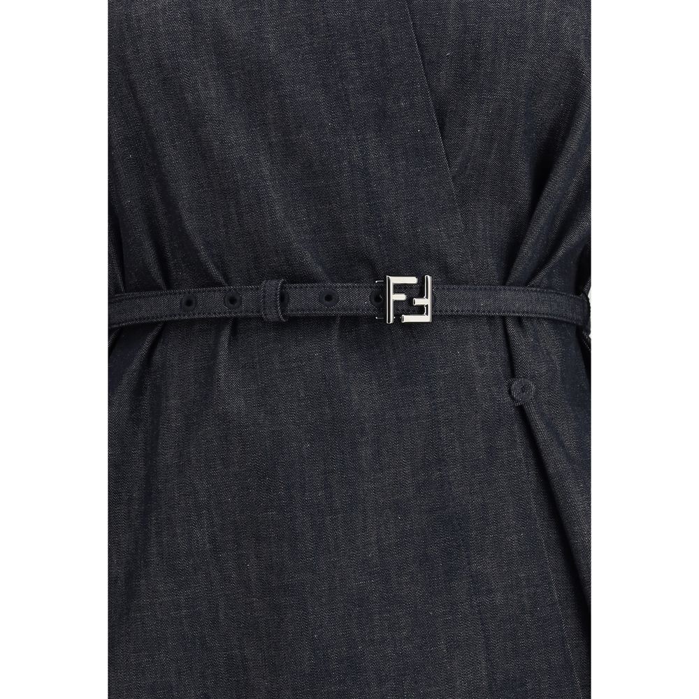 Fendi Blue Cotton Casual Dress Fendi