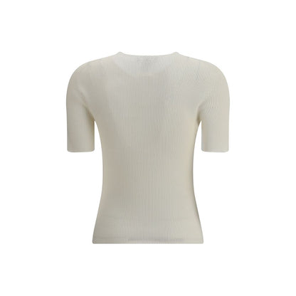 Fendi White Silk T-Shirt Fendi
