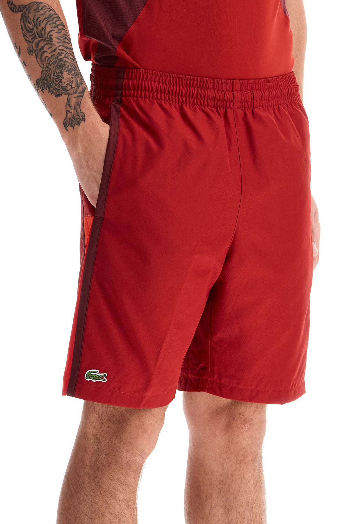 Lacoste sporty color block bermuda shorts