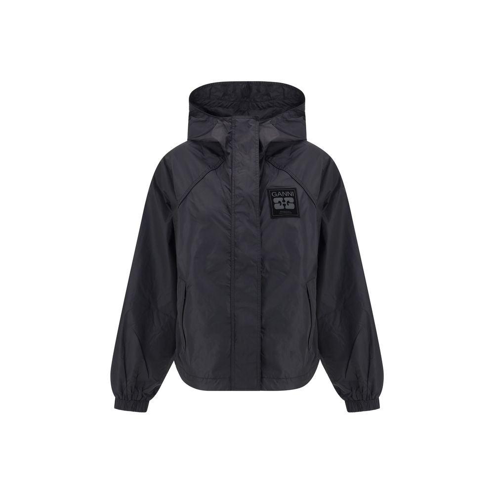 Ganni Black Nylon Shell Jacket Ganni