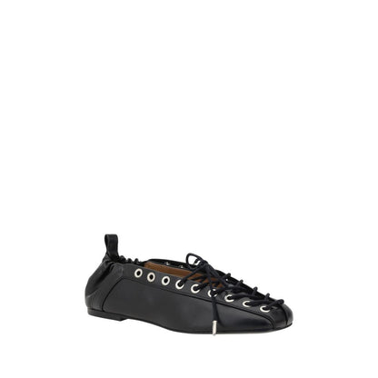 Ganni Black Polyester Ballet Flats Ganni