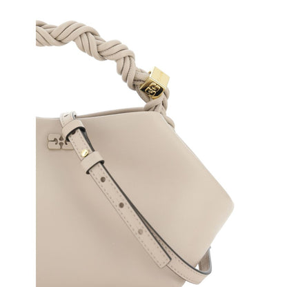 Ganni White Calf Leather Bos Taurus Handbag Ganni