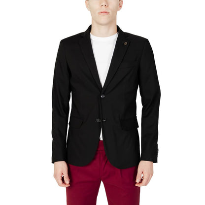 Gianni Lupo Black Cotton Blazer Gianni Lupo