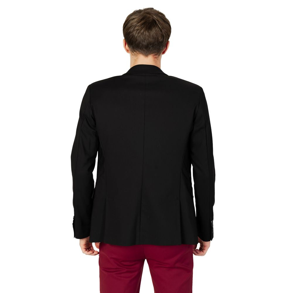 Gianni Lupo Black Cotton Blazer Gianni Lupo