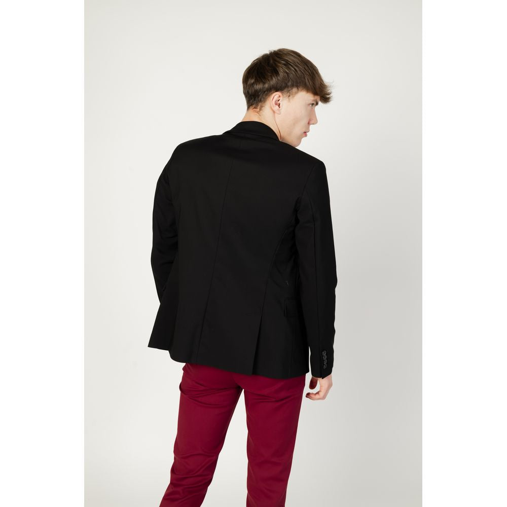 Gianni Lupo Black Cotton Blazer Gianni Lupo