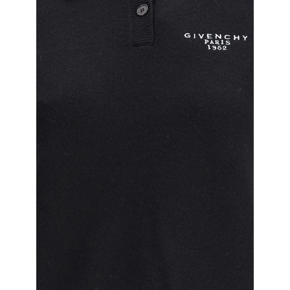 Givenchy Black Wool Polo Shirt Givenchy
