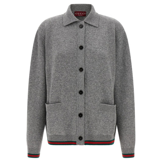 Gucci Gray Wool Cardigan