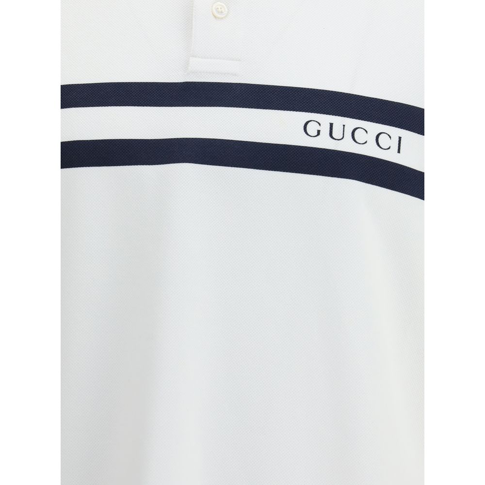 Gucci White Cotton Polo Shirt Gucci