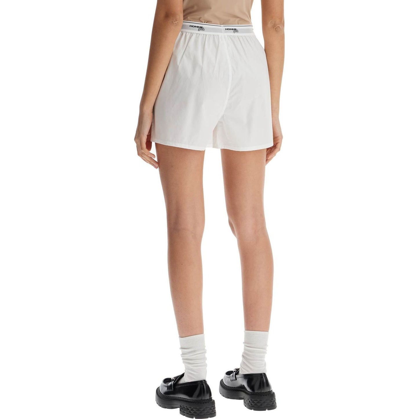 Homme Girls men's high-waisted white cotton boxer Short trousers Homme Girls