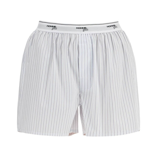 Homme Girls high-waisted beige striped cotton boxer Short trousers Homme Girls