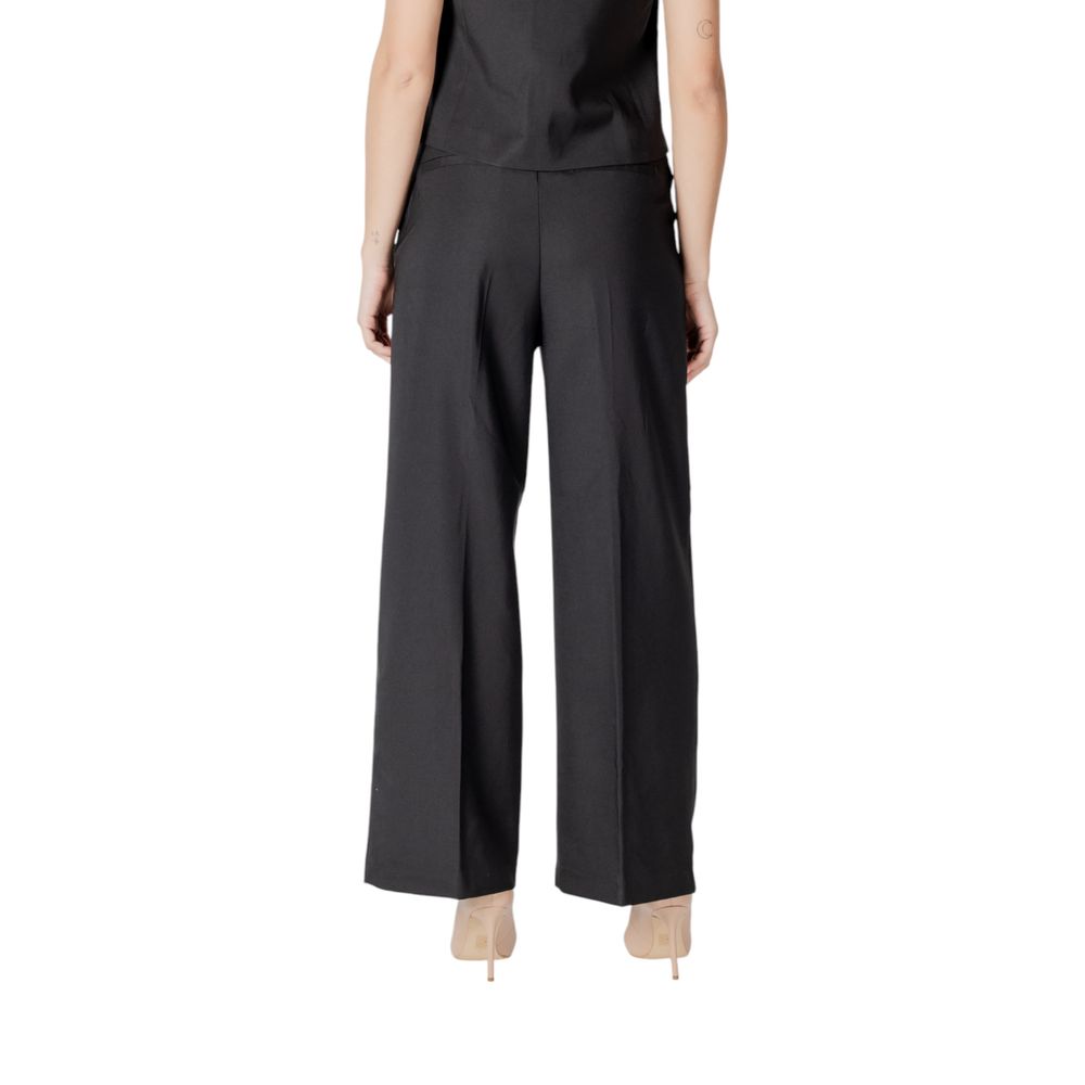 ICHI Black Polyester Pant ICHI