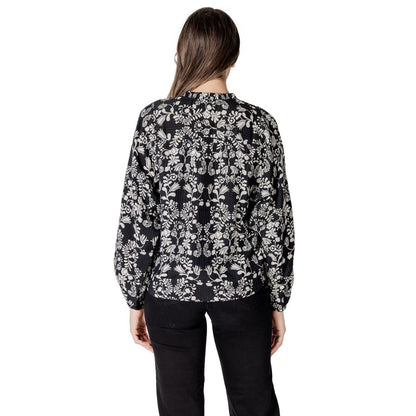 ICHI Black Viscose Blouse ICHI