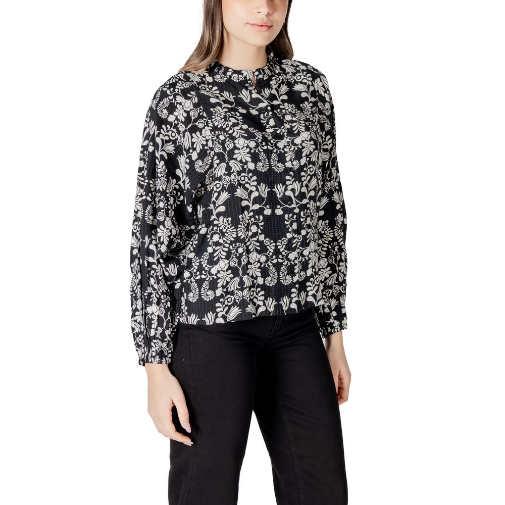 ICHI Black Viscose Blouse ICHI