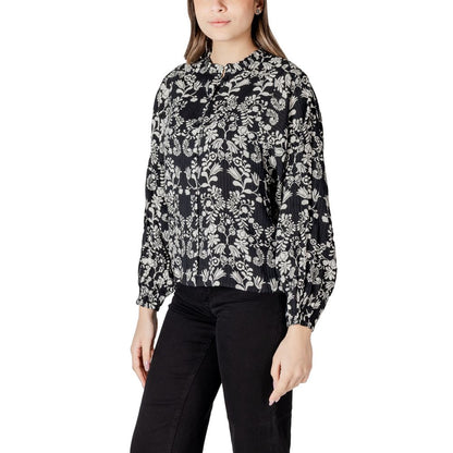 ICHI Black Viscose Blouse ICHI