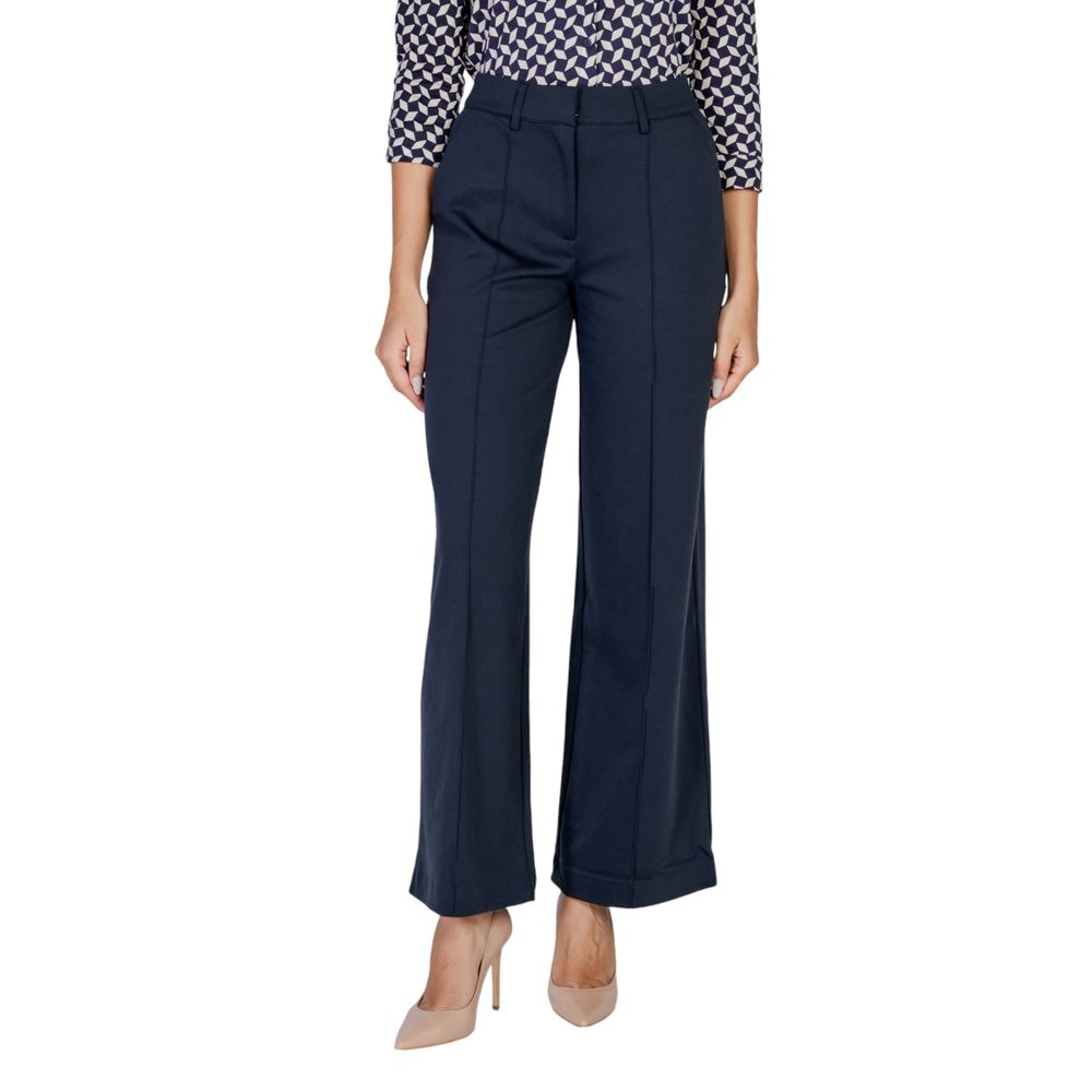 ICHI Blue Polyester Casual Pants ICHI