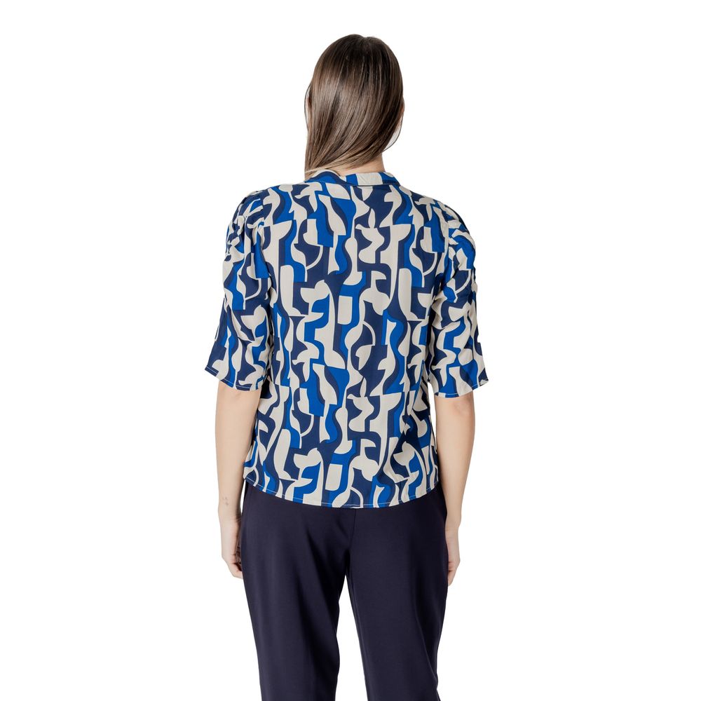 ICHI Blue Viscose Blouse ICHI