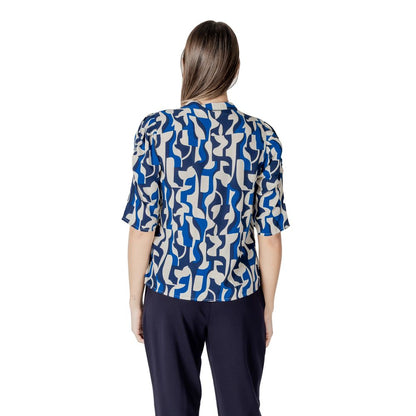 ICHI Blue Viscose Blouse ICHI