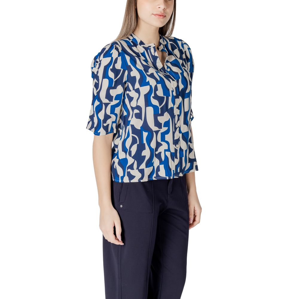 ICHI Blue Viscose Blouse ICHI
