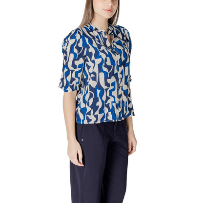 ICHI Blue Viscose Blouse ICHI