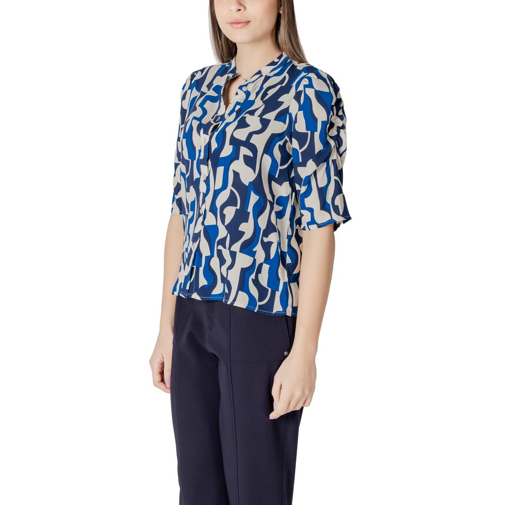 ICHI Blue Viscose Blouse ICHI