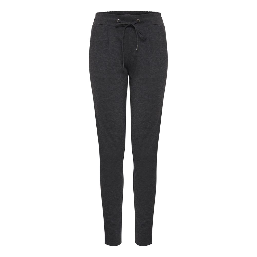 ICHI Gray Polyester Casual Pants ICHI