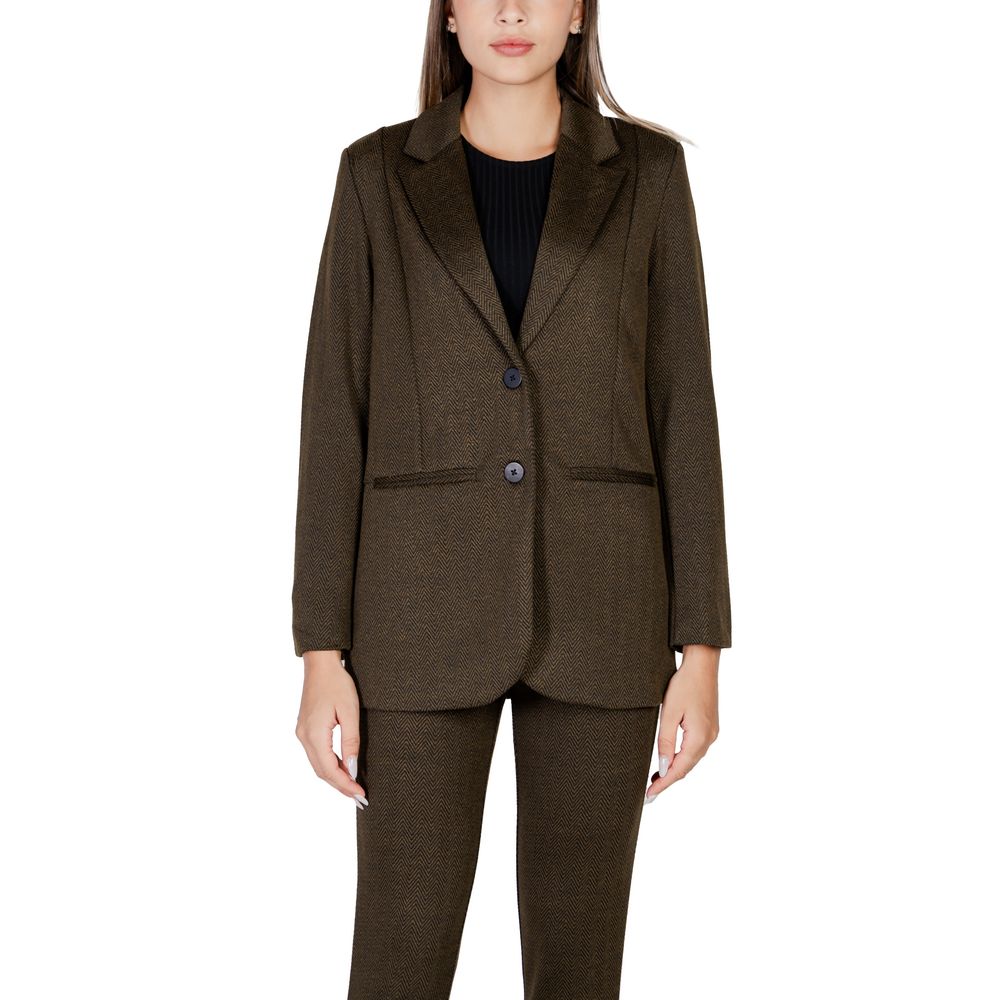 ICHI Green Polyester Blazer ICHI