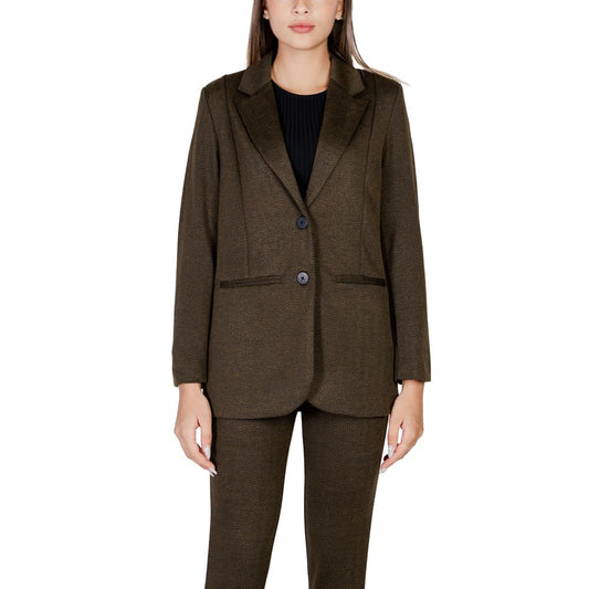 ICHI Green Polyester Blazer ICHI