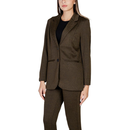 ICHI Green Polyester Blazer ICHI