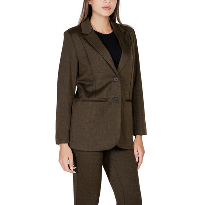 ICHI Green Polyester Blazer ICHI