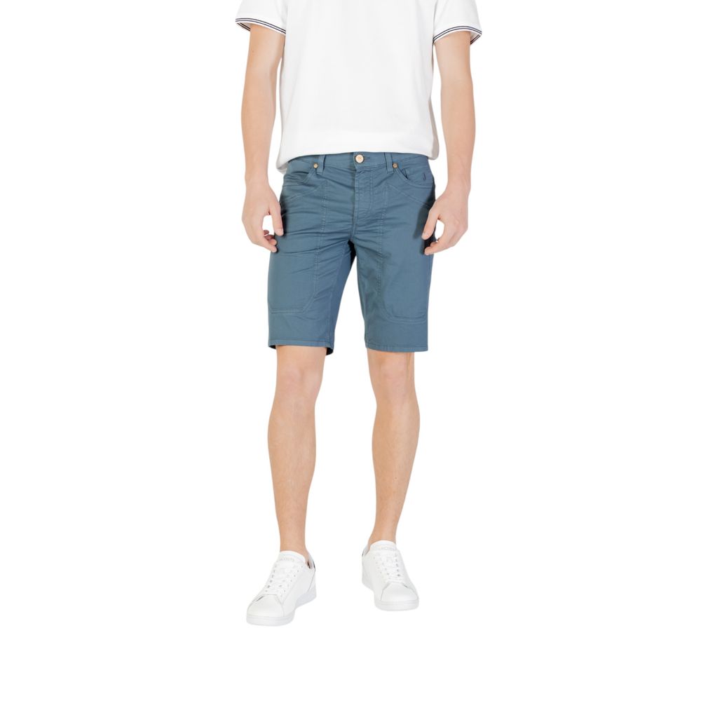Jeckerson Blue Cotton Bermuda Shorts
