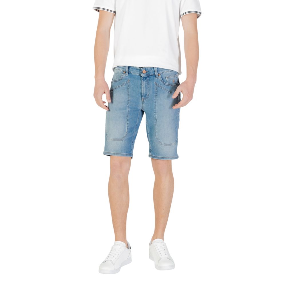 Jeckerson Light Blue Cotton Bermuda Shorts